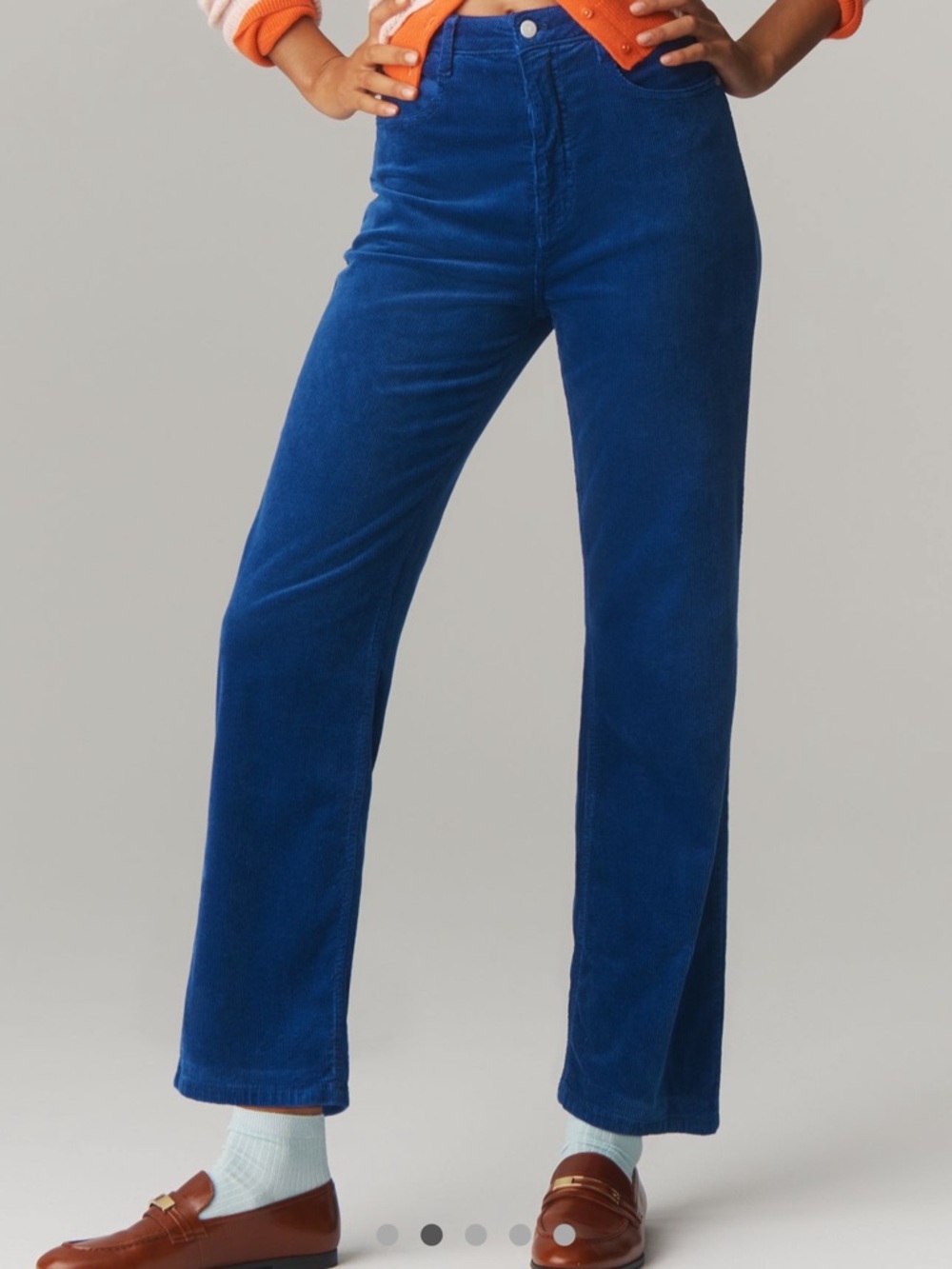 Pilcro Royal Blue Corduroy Wide Leg Pants